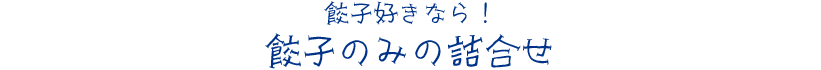 餃子好きなら！餃子のみの詰合せ